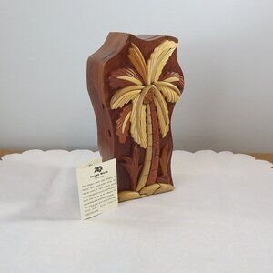 Wooden Palm Tree Puzzle Box